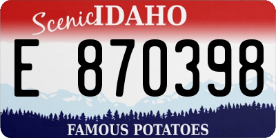 ID license plate E870398
