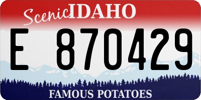 ID license plate E870429