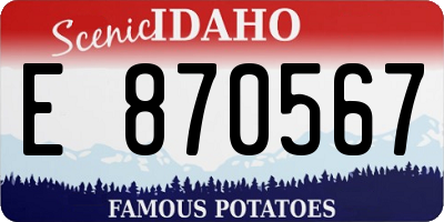 ID license plate E870567