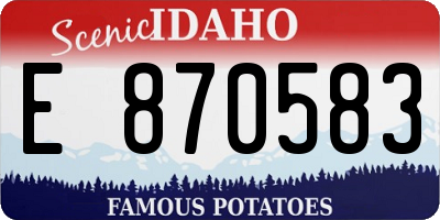ID license plate E870583