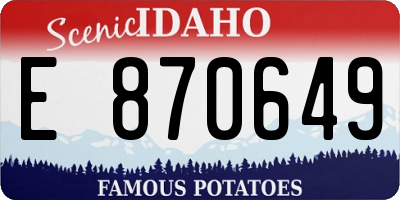 ID license plate E870649