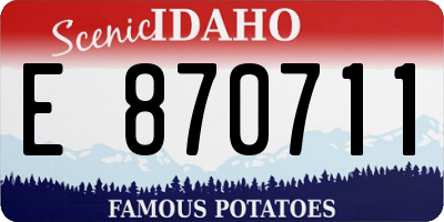 ID license plate E870711