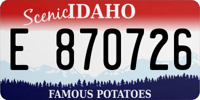 ID license plate E870726