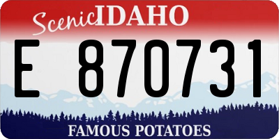 ID license plate E870731