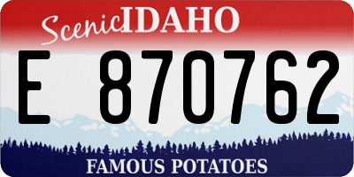 ID license plate E870762