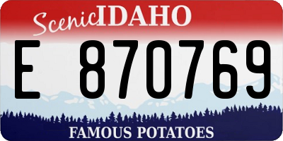 ID license plate E870769