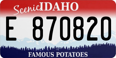 ID license plate E870820