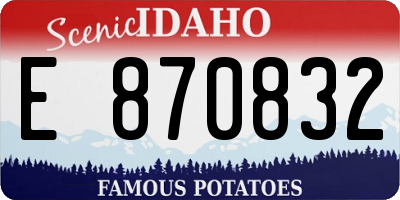 ID license plate E870832
