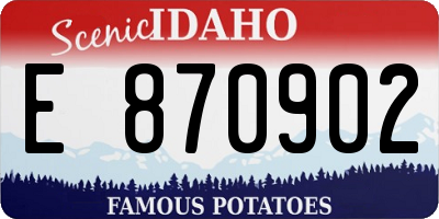 ID license plate E870902