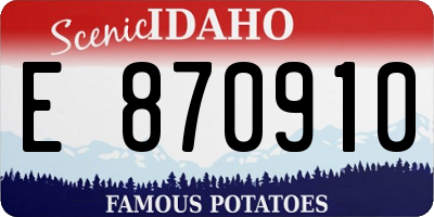 ID license plate E870910