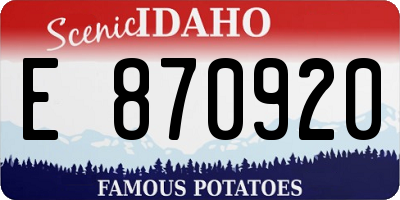 ID license plate E870920