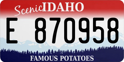 ID license plate E870958