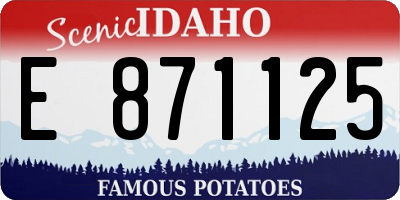 ID license plate E871125