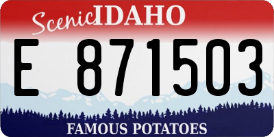 ID license plate E871503
