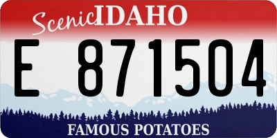 ID license plate E871504
