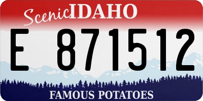 ID license plate E871512