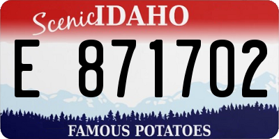 ID license plate E871702