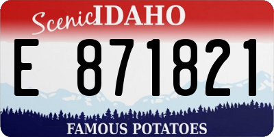 ID license plate E871821
