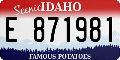 ID license plate E871981
