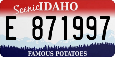 ID license plate E871997