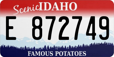 ID license plate E872749