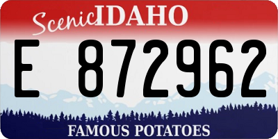 ID license plate E872962