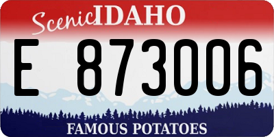 ID license plate E873006