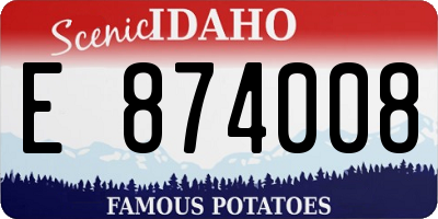 ID license plate E874008