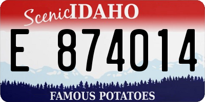 ID license plate E874014