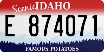 ID license plate E874071