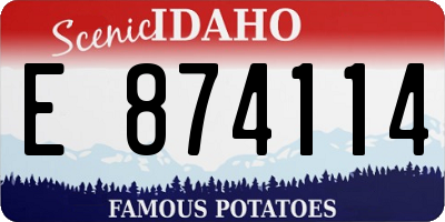 ID license plate E874114