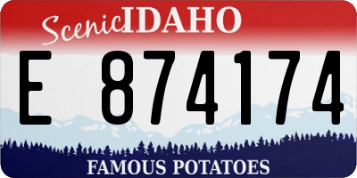 ID license plate E874174