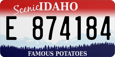 ID license plate E874184