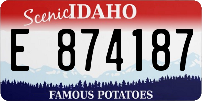 ID license plate E874187