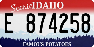 ID license plate E874258