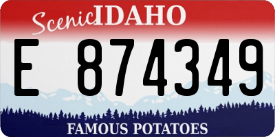 ID license plate E874349