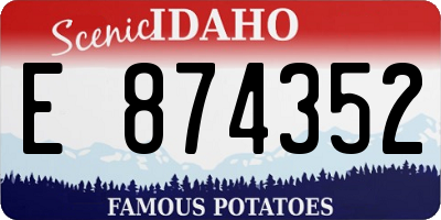 ID license plate E874352