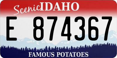 ID license plate E874367