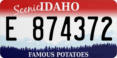 ID license plate E874372