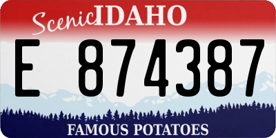 ID license plate E874387