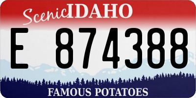 ID license plate E874388