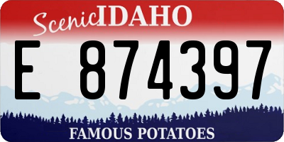 ID license plate E874397