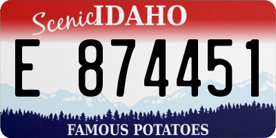 ID license plate E874451