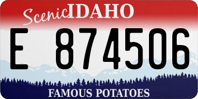 ID license plate E874506