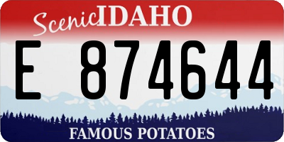 ID license plate E874644
