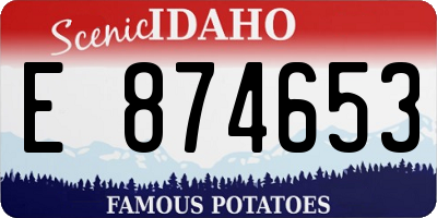 ID license plate E874653