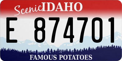 ID license plate E874701