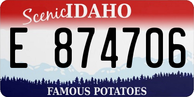 ID license plate E874706