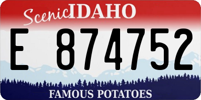 ID license plate E874752