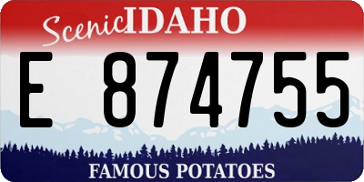 ID license plate E874755